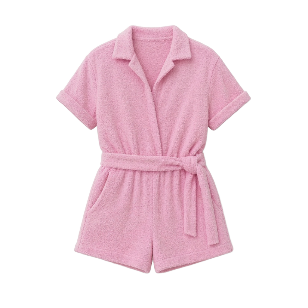 Pink Terry Cloth Romper