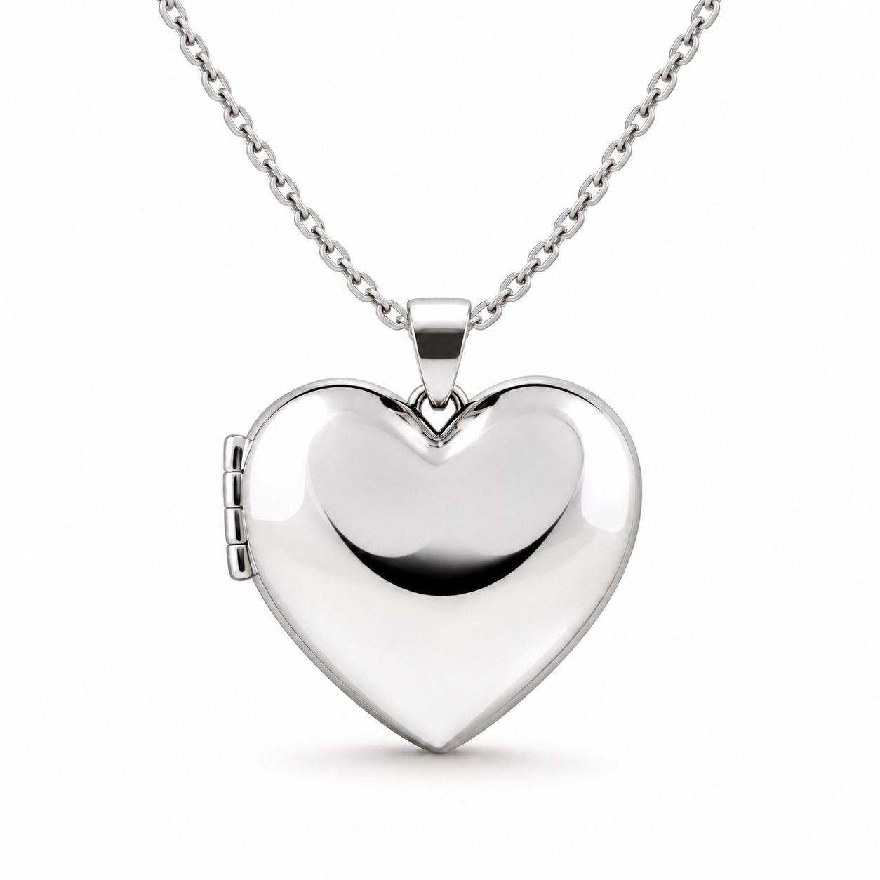 Puffed heart locket necklace