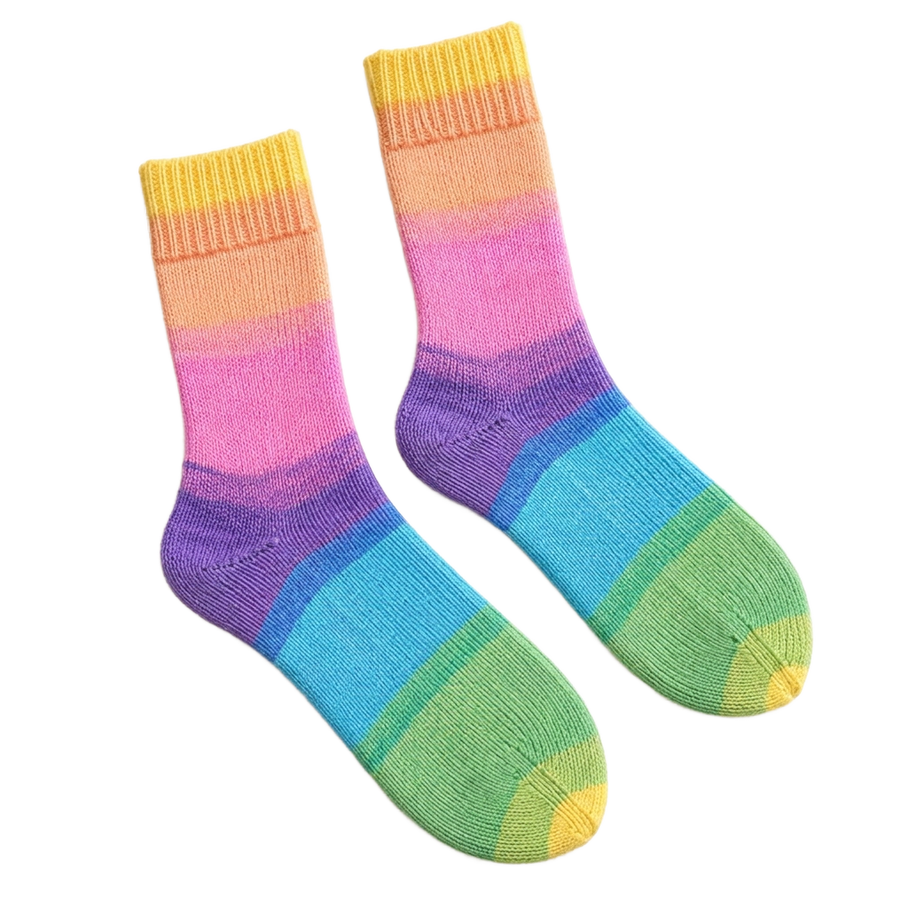 Rainbow Knit Crew Socks