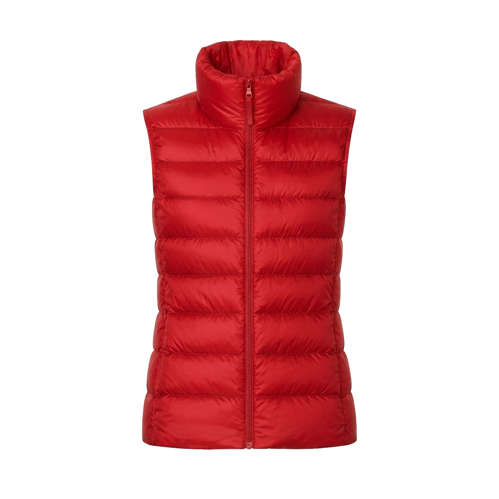 Red quilted vest