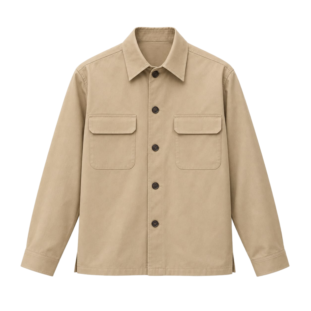 Sand Twin-Pocket Overshirt