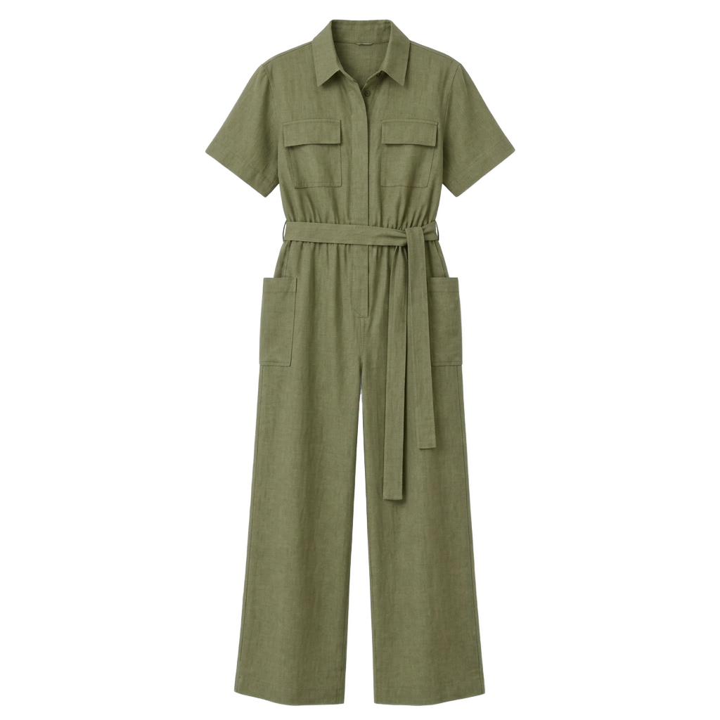 Short sleeve Utility Jumpsuit