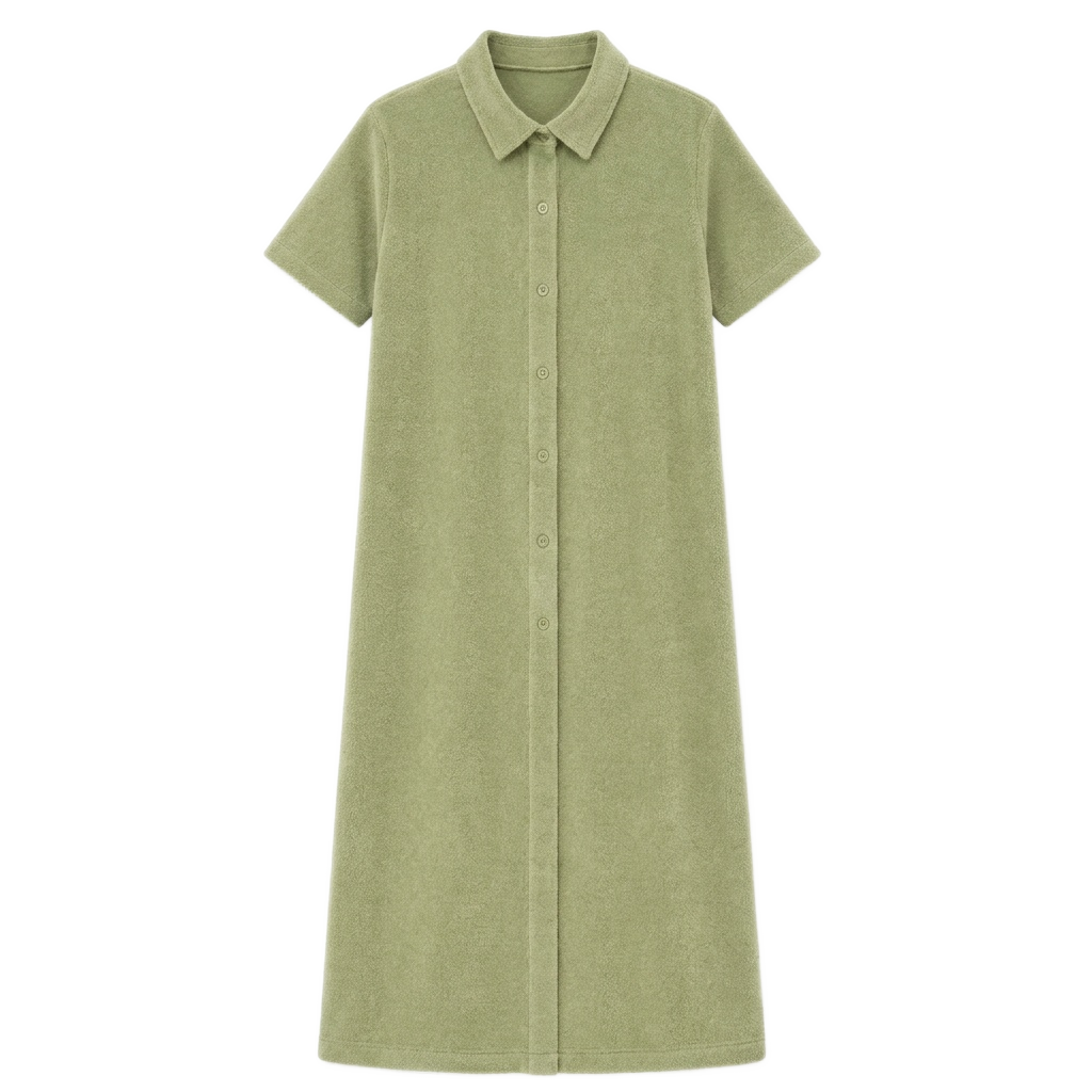 Short-sleeved, button-down polo dress