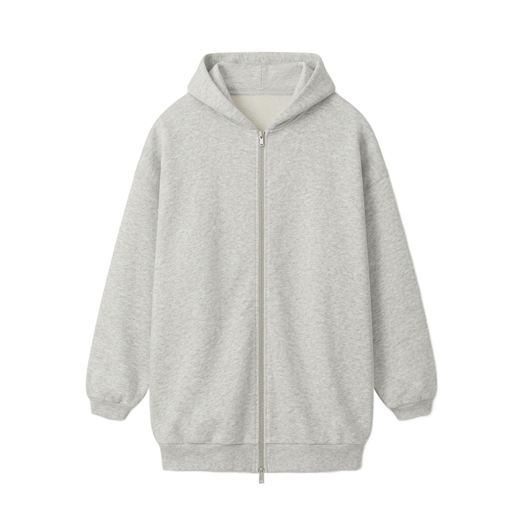 Silver Zip Hoodie