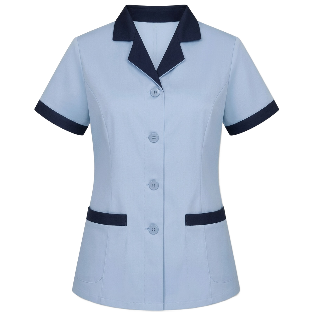 Sky Blue Short-Sleeve Nurse Tunic
