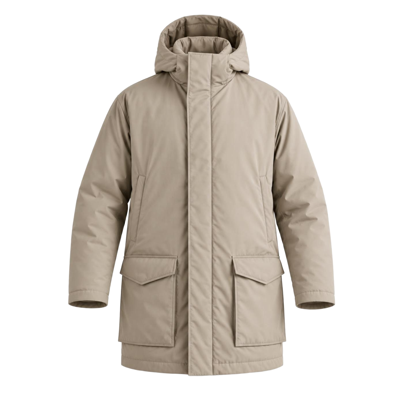 Stone Beige Technical Utility Parka
