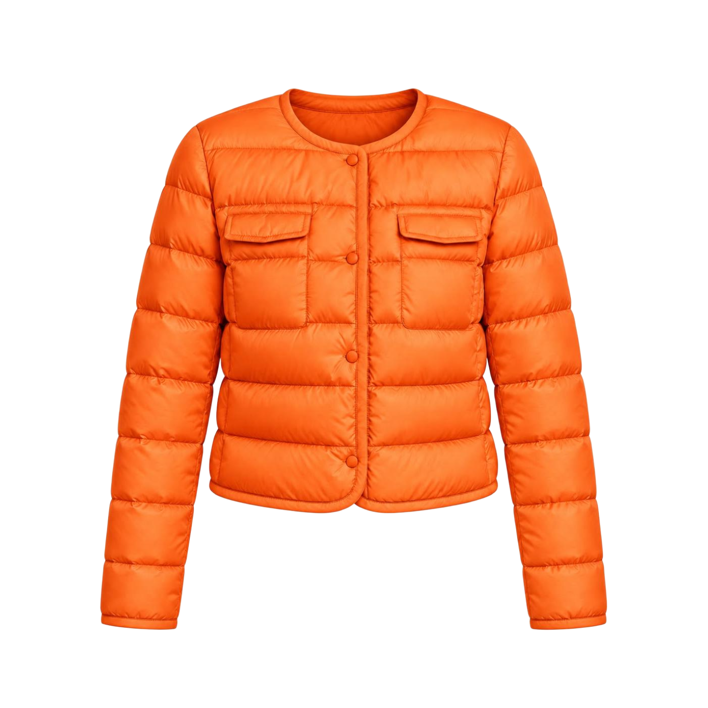 Tangerine Orange Cropped Pocket Puffer