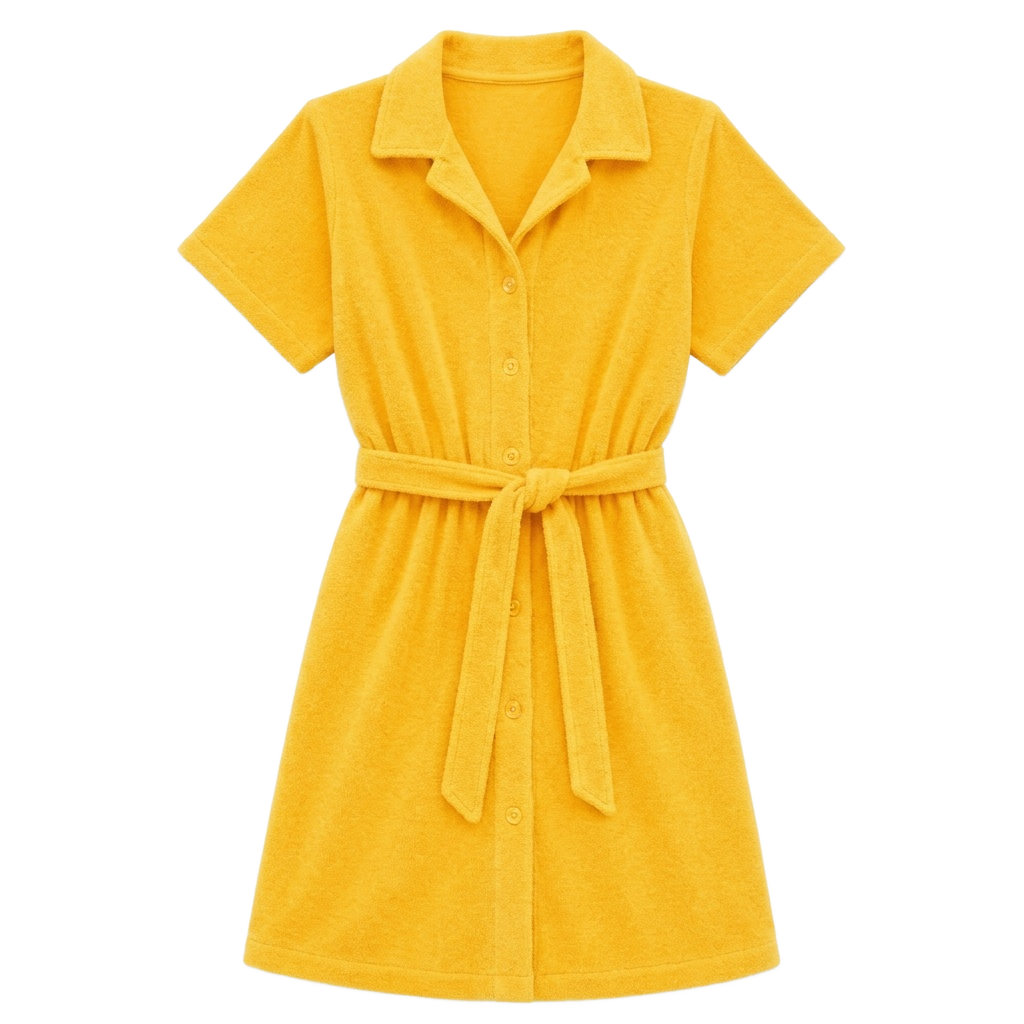 Terry Cloth Shirt Dress