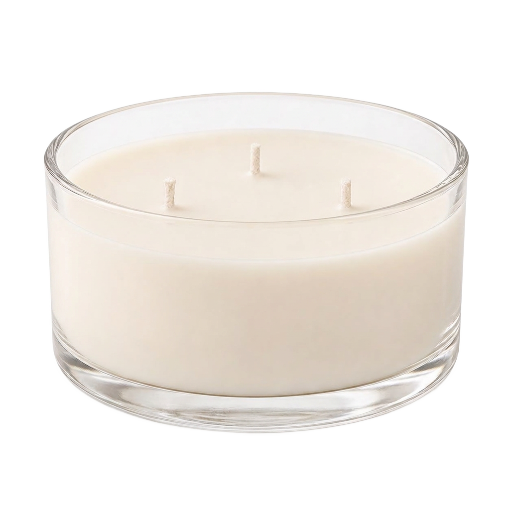 Three-Wick Glass Candle