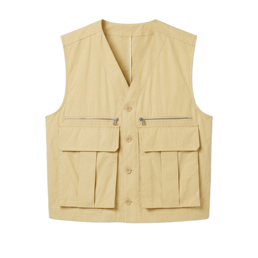 Beige Cargo Vest