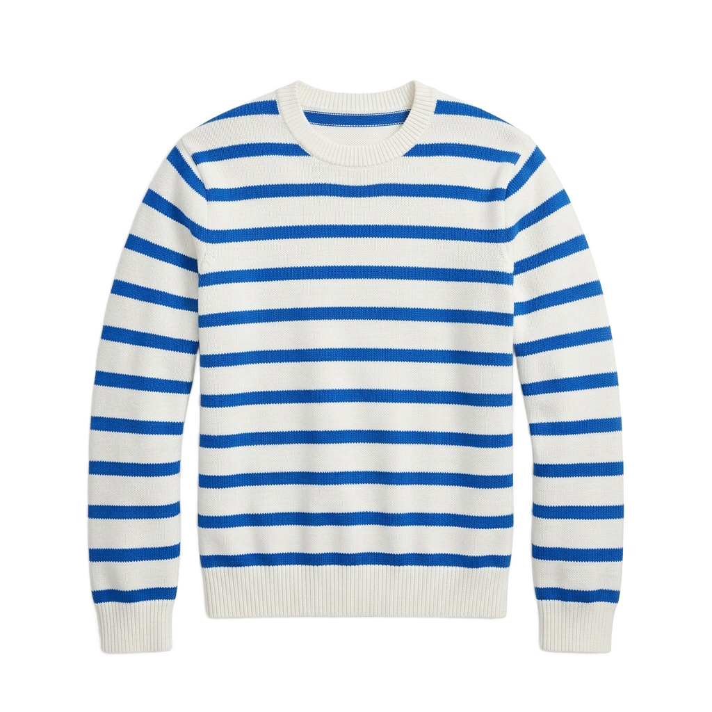 White and Blue Striped Sweater