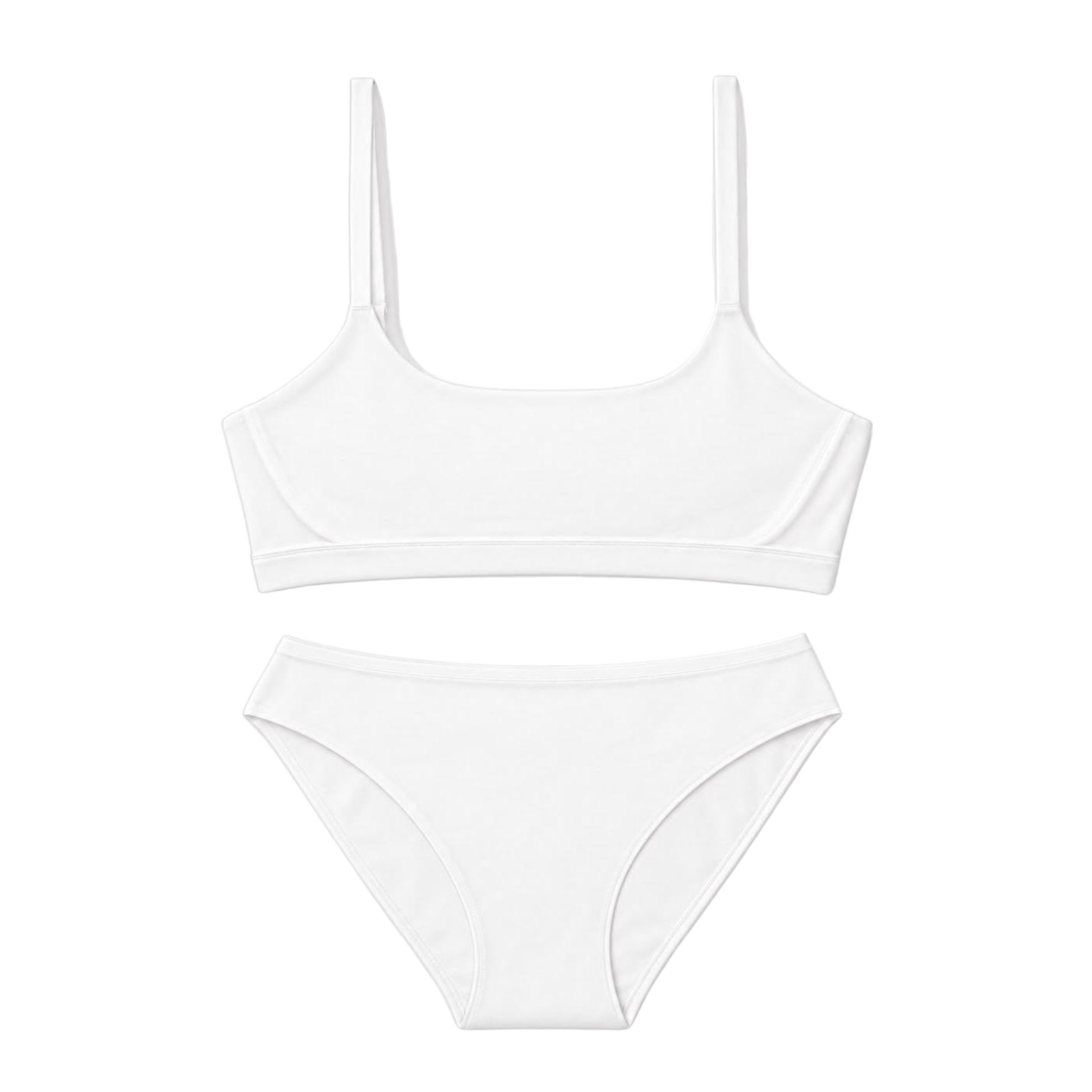 White Square-Neck Bralette & Brief Set