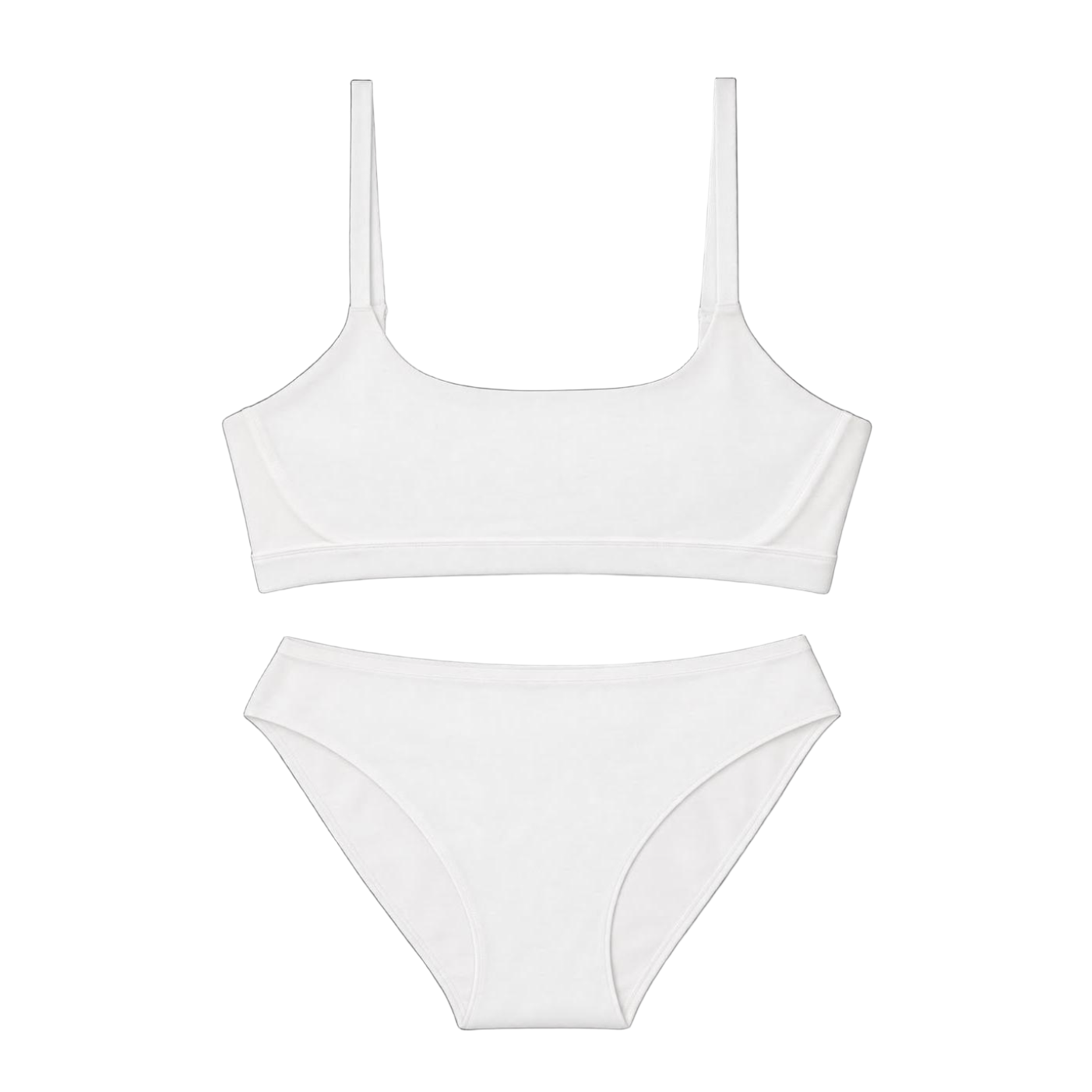 White Thin-Strap Bralette & Brief Set