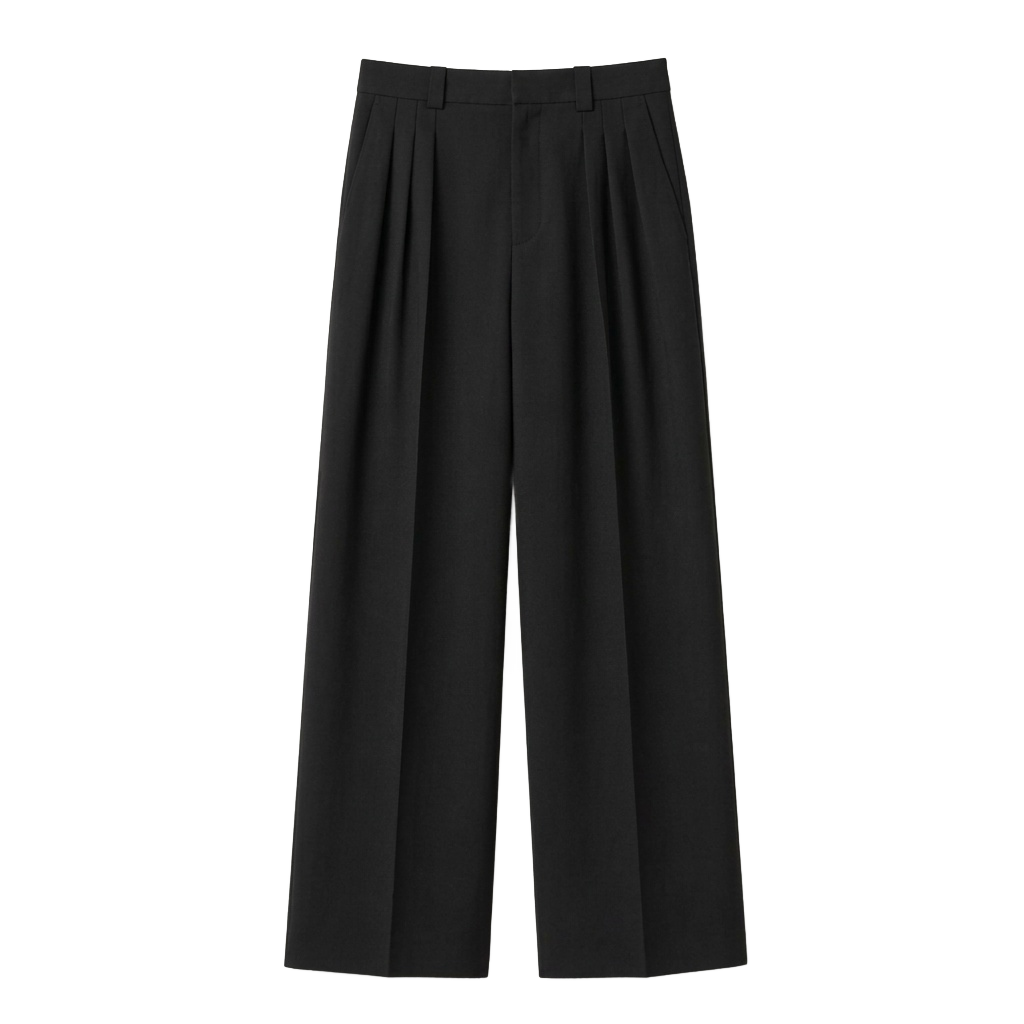 Women pleated wide leg pant