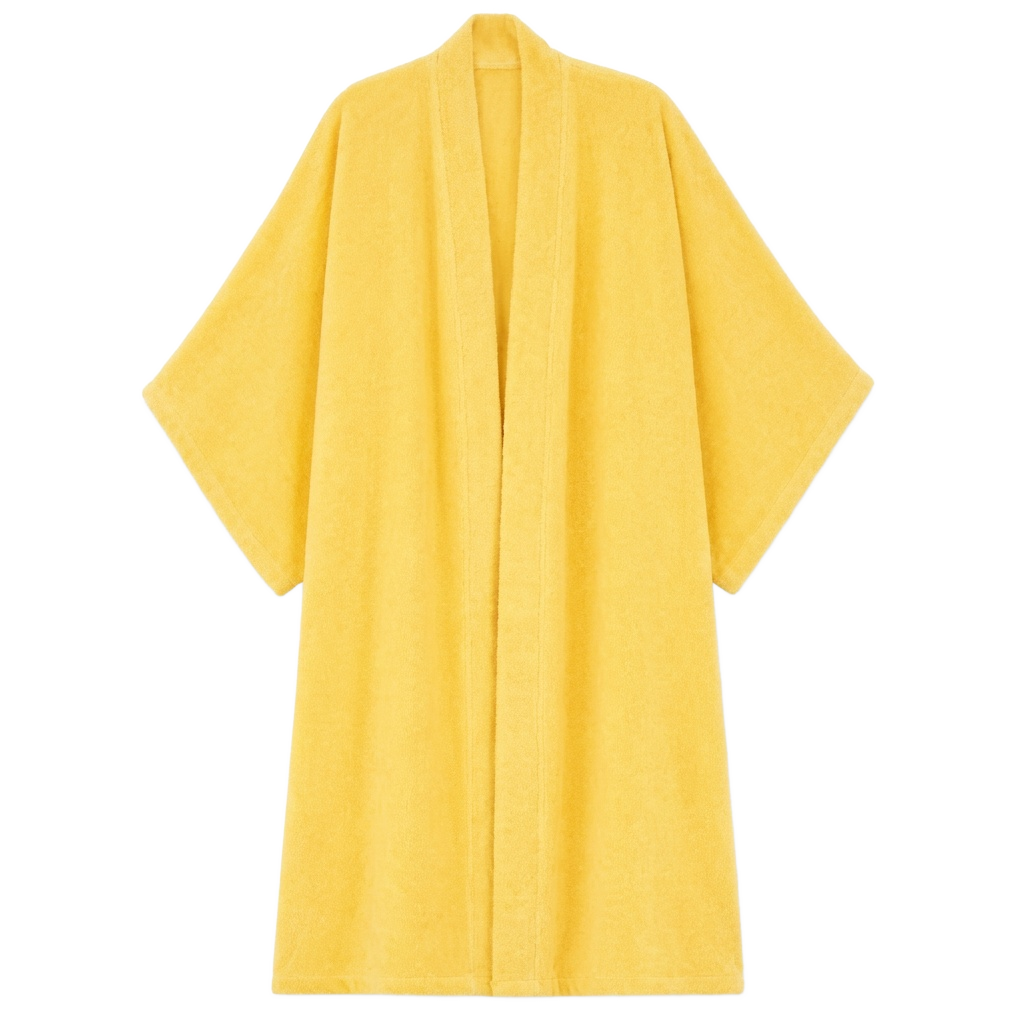 Yellow open-front robe