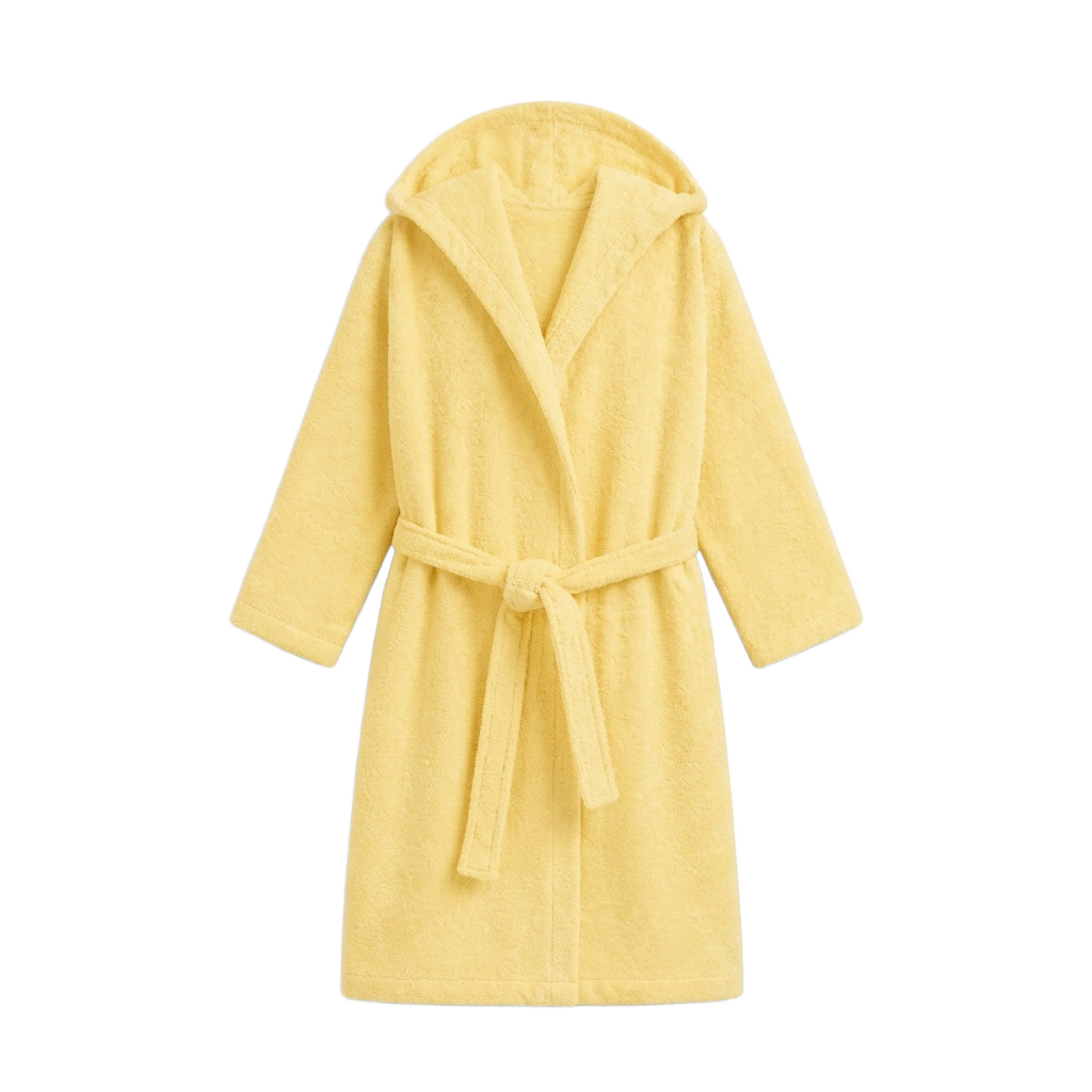 Yellow Towelling Belted Robe
